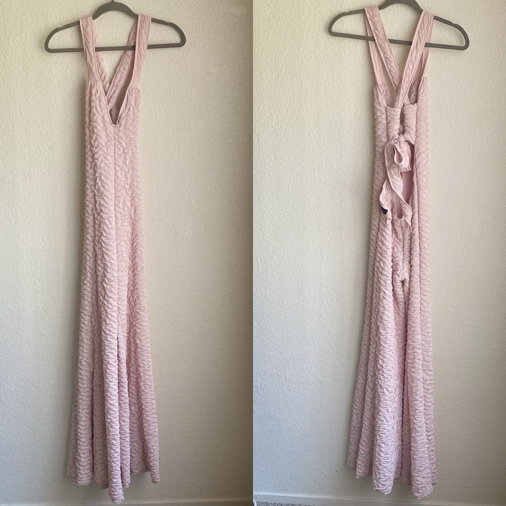 Warrior Within Designs Pink Ruffle Crinkle Jumpsuit